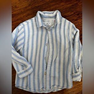 Zara Kids button up striped shirt